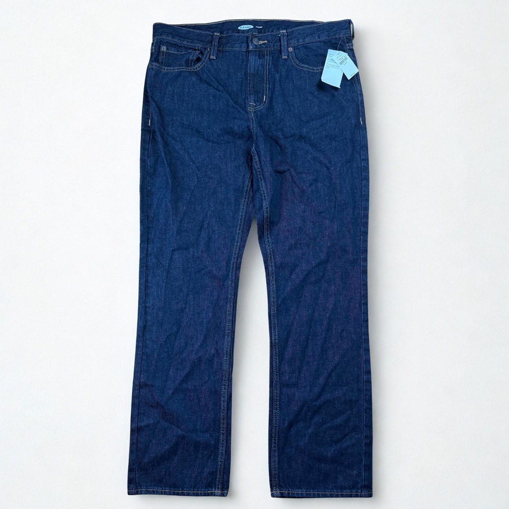 Old Navy Straight Jeans Mens 34x30 Dark Wash Denim Classic Everyday Casual